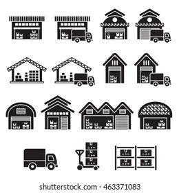 Warehouse building icon. Stock icon.vector illustration.