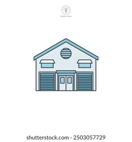Warehouse building icon symbol vector illustration isolated on white background