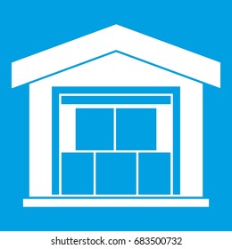 Warehouse building icon white