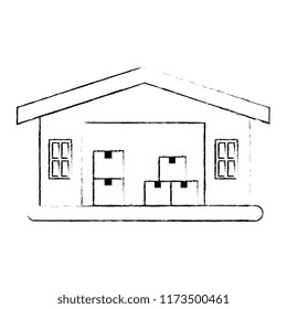 warehouse building isolated icon