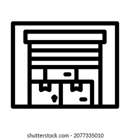 warehouse building line icon vector. warehouse building sign. isolated contour symbol black illustration