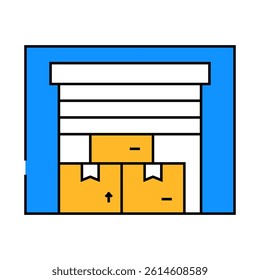 warehouse building line icon vector. warehouse building sign. isolated symbol illustration