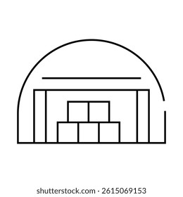 warehouse building line icon vector. warehouse building sign. isolated contour symbol black illustration