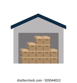 warehouse building logistic icon vector illustration design