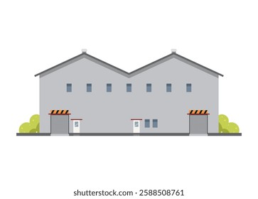 Warehouse building. Simple flat illustration.