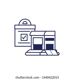 warehouse building structure with checklist