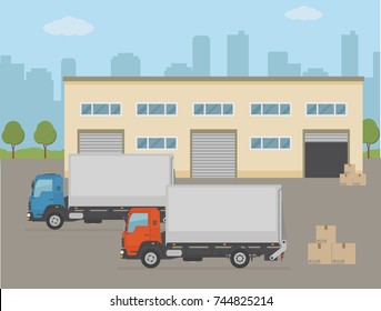 warehouse outside clipart