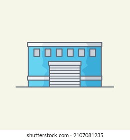 Ilustración de icono del vector de construcción de almacén
