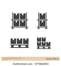 warehouse cargo icon vector illustration logo template