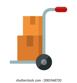 warehouse cart flat clipart vector illustration