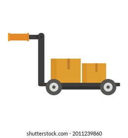 Warehouse cart icon. Flat illustration of warehouse cart vector icon isolated on white background