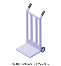 Warehouse cart icon isometric vector. Steel equipment. Cargo trolley