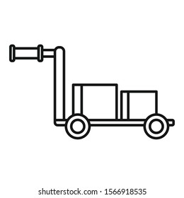 Warehouse cart icon. Outline warehouse cart vector icon for web design isolated on white background