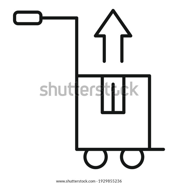 Warehouse cart icon. Outline\
warehouse cart vector icon for web design isolated on white\
background