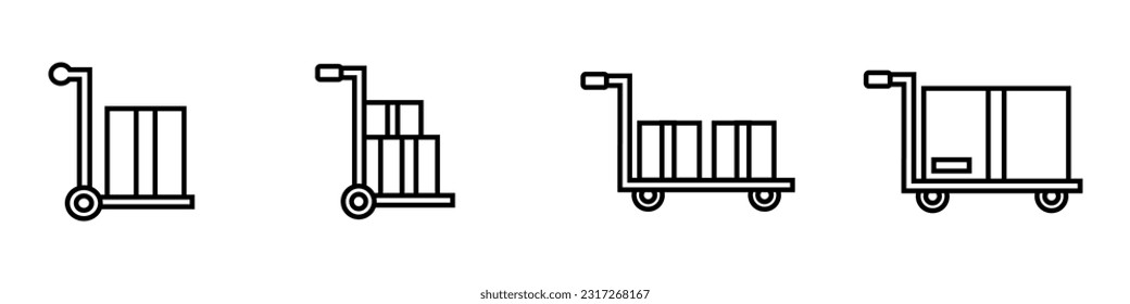 warehouse cart icon set design template. Trendy style  vector eps 10