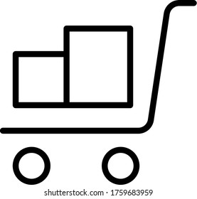 warehouse cart packages icon vector for web and apps