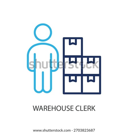 Warehouse clerk thin line icons. Original vector illustration.