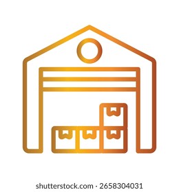Warehouse Color gradient illustration vector icon which can easily modify or edit 