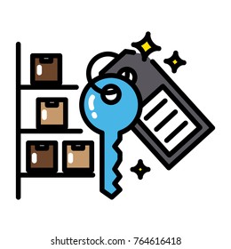 Warehouse colorful icon sharing economy concept isolated