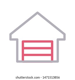 warehouse colour line vector icon