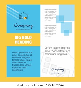 Warehouse Company Brochure Title Page Design. Company profile, annual report, presentations, leaflet Vector Background