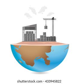 Warehouse concept design on white background,vector