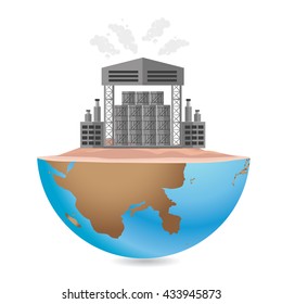 Warehouse concept design on white background,vector