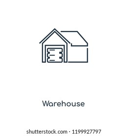 Warehouse concept line icon. Linear Warehouse concept outline symbol design. This simple element illustration can be used for web and mobile UI/UX.