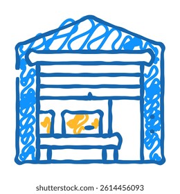 warehouse construction doodle icon sketch vector. warehouse construction sign. isolated symbol illustration