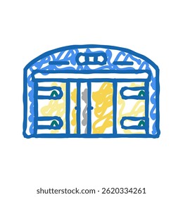 warehouse construction doodle icon sketch vector. warehouse construction sign. isolated symbol illustration