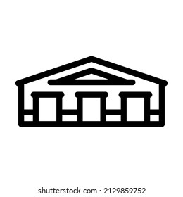 warehouse construction line icon vector. warehouse construction sign. isolated contour symbol black illustration