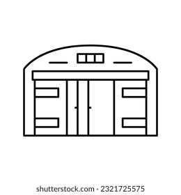 warehouse construction line icon vector. warehouse construction sign. isolated contour symbol black illustration