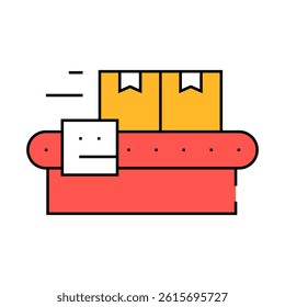 warehouse conveyor line icon vector. warehouse conveyor sign. isolated symbol illustration