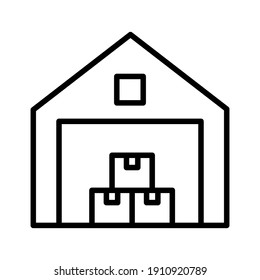 Warehouse, crates, storage icon vector image. Can also be used for Delivery and logistics. Suitable for use on web apps, mobile apps and print media.