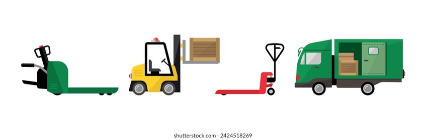 Warehouse Delivery and Logistics with Transport Vector Set.