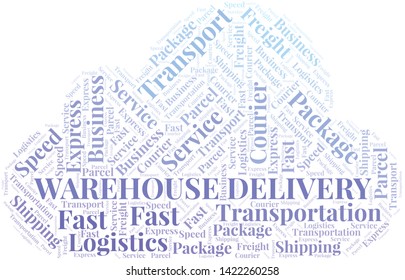 Warehouse Delivery word cloud. Wordcloud made with text only.