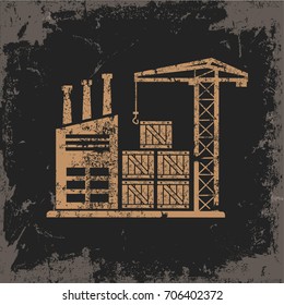 Warehouse design on grunge background,vector