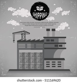 Warehouse design on old background,vector