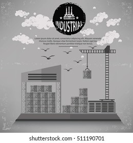 Warehouse design on old background,vector
