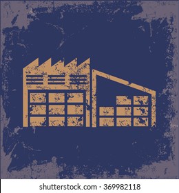 
Warehouse design on old paper background,vector