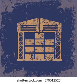 
Warehouse design on old paper background,vector