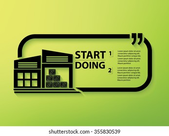 Warehouse Design and text box,vector