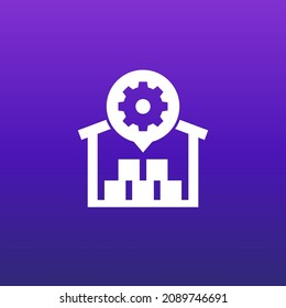 warehouse, distribution optimization icon, vector