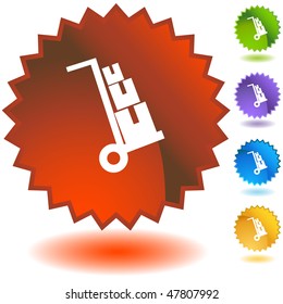 Warehouse dolly cart icon isolated on a white background.