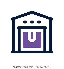 ícone duotônico do depósito. Ícone vetorial moderno e elegante para sites, aplicativos móveis, materiais de marketing e design corporativo. Totalmente dimensionável e pronto para uso.