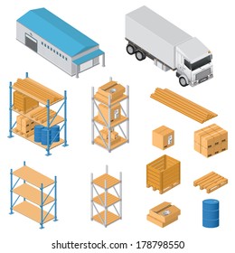 Warehouse equipment icons