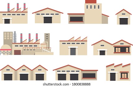 Warehouse factory building simple illustration
