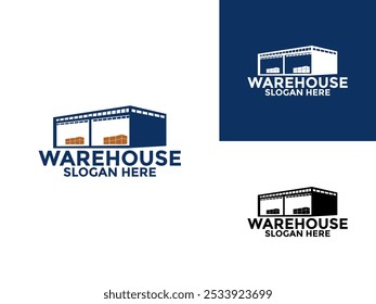 Warehouse factory industry logo vector illustration design, Warehouse Storage logo design template