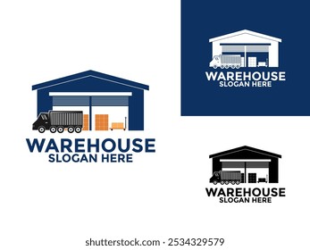 Warehouse factory industry logo vector illustration design, Warehouse Storage logo design template