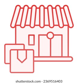 Warehouse flat icon. Building red icons in trendy flat style. Storage gradient style design, designed for web and app. Eps 10